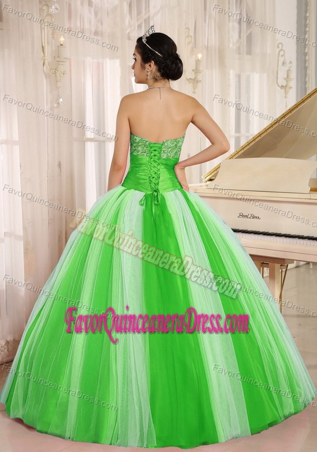 New Arrival Multi-color Tulle Dresses for Quince with Ruchings for Cheap
