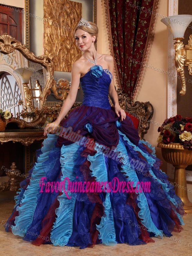 Brand New Colorful Taffeta and Organza Quinceaneras Dresses with Ruffles