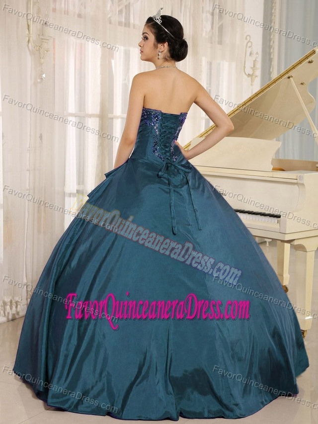 New Teal Embroidery for 2013 Quinceanera Gown Dresses with Sweetheart