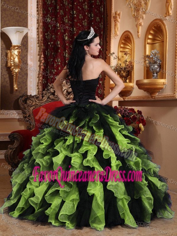 Sparkling Quinceanera Dress Sweetheart Organza with Beading and Ruffles