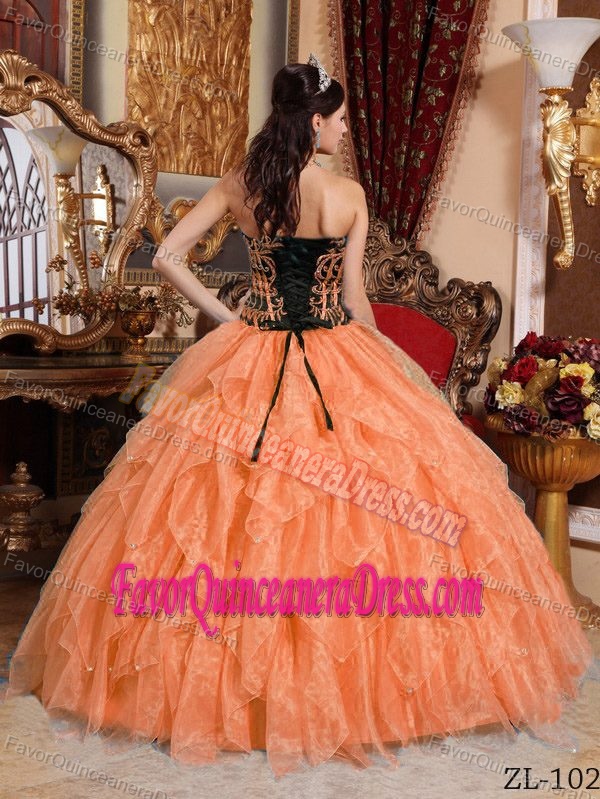 Colorful Ball Gown Sweetheart Quinceanera Dress with Ruffles and Beading