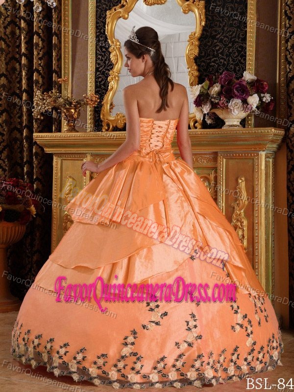 Ruched Ball Gown Sweetheart Quinceanera Dress with Layers and Appliques