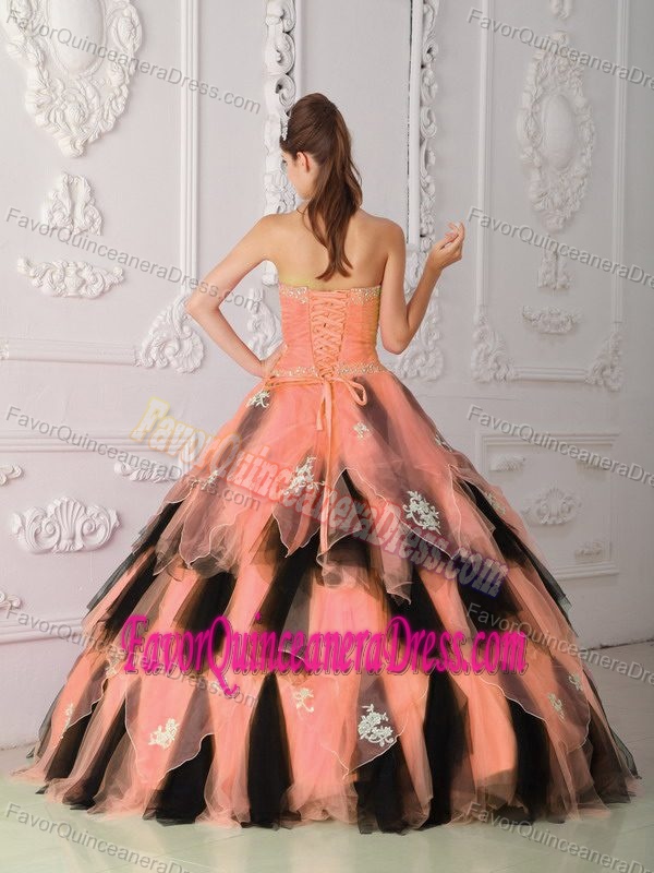Popular Multicolor Beaded Quinceanera Dress with Appliques and Beading