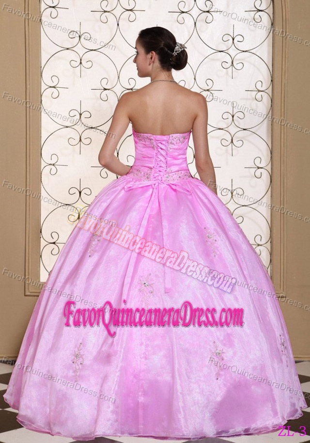 Lovely Pink Sweetheart Beaded Quinceanera Dresses with Appliques in 2013