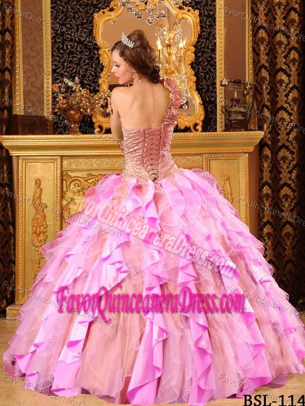 Multicolor Ball Gown One Shoulder Quinceanera Dresses with Layers in 2014