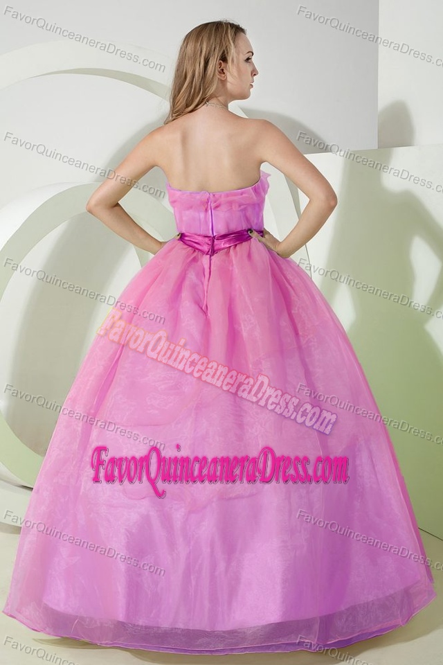 Brand New Pink Organza Beaded Dress for Quinceanera with Embroidery