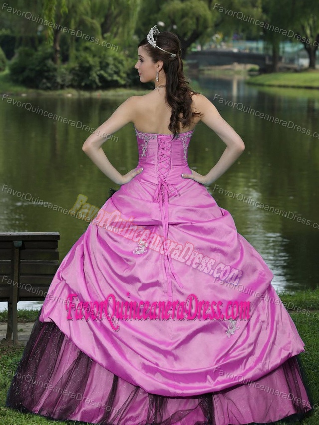 Vintage Taffeta 2013 Custom Made Quinceanera Gown Dress in Hot Pink