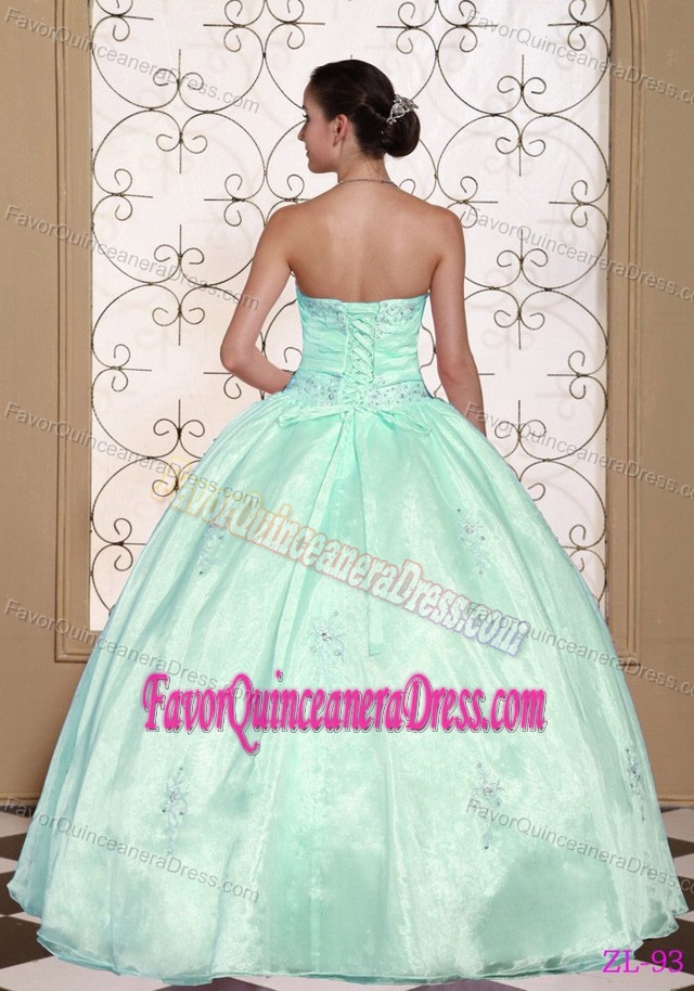 Perfect Taffeta Organza Apple Green Quinceanera Gown Dresses with Beads