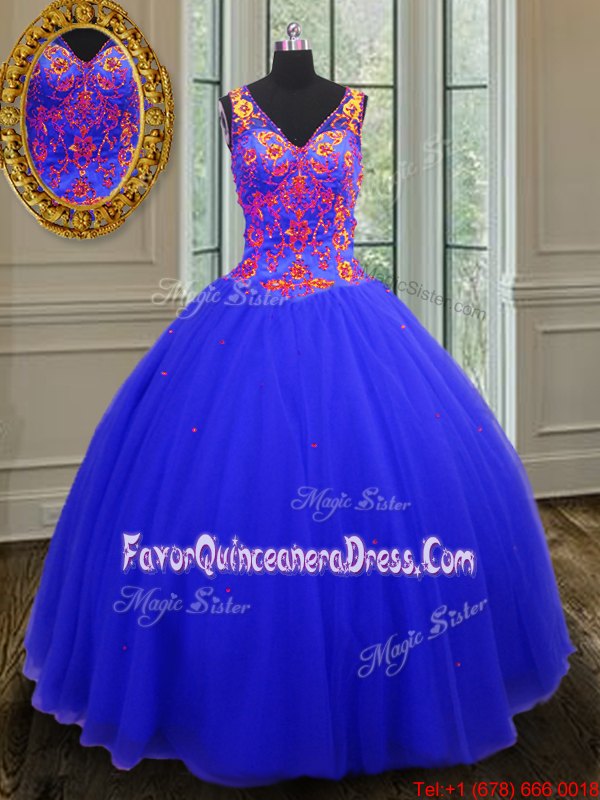 Superior Ball Gowns Strapless Sleeveless Taffeta Floor Length Lace Up Embroidery and Pick Ups Vestidos de Quinceanera