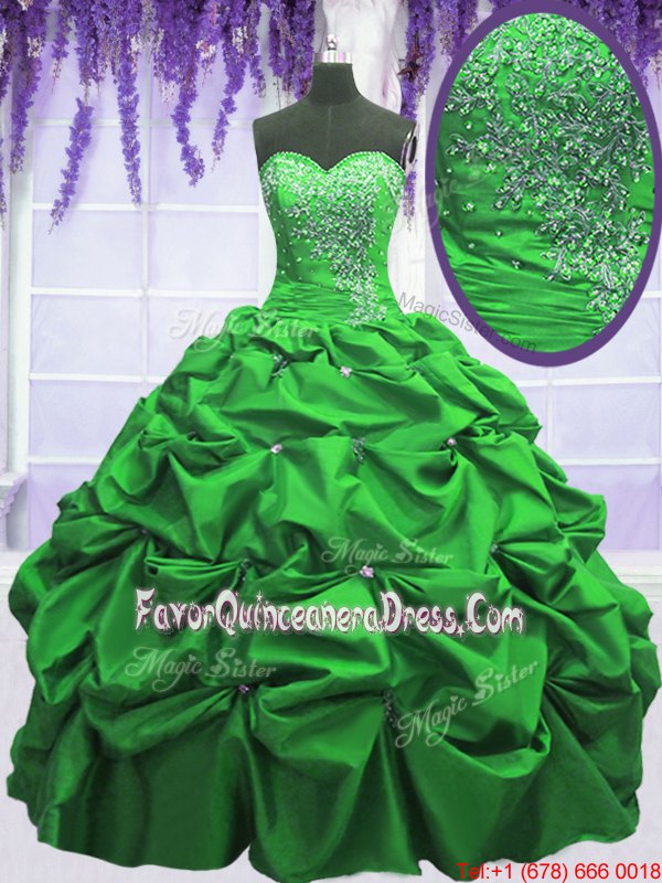 Simple Sleeveless Floor Length Beading and Appliques and Pick Ups Lace Up Ball Gown Prom Dress