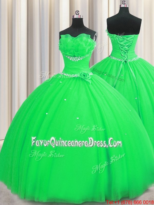 Superior Sleeveless Beading and Appliques Floor Length Sweet 16 Dress