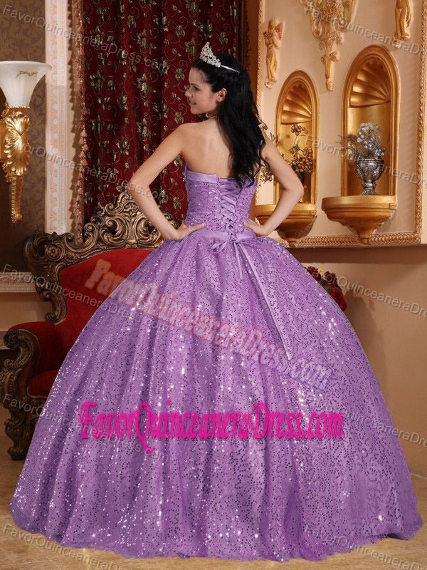 Floor-length Beaded Purple Ball Gown 2013 Dress for Quinceanera with Sweetheart