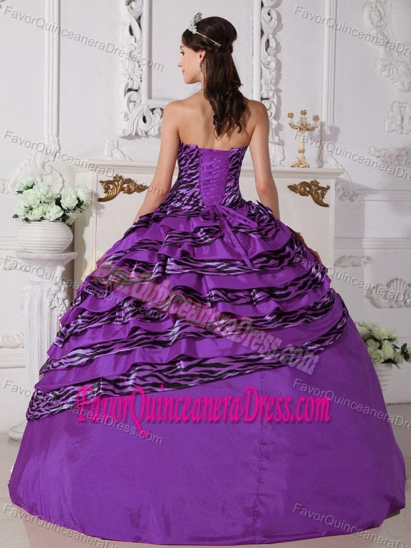 Special Fabric Strapless Floor-length Quinceanera Dresses in Purple