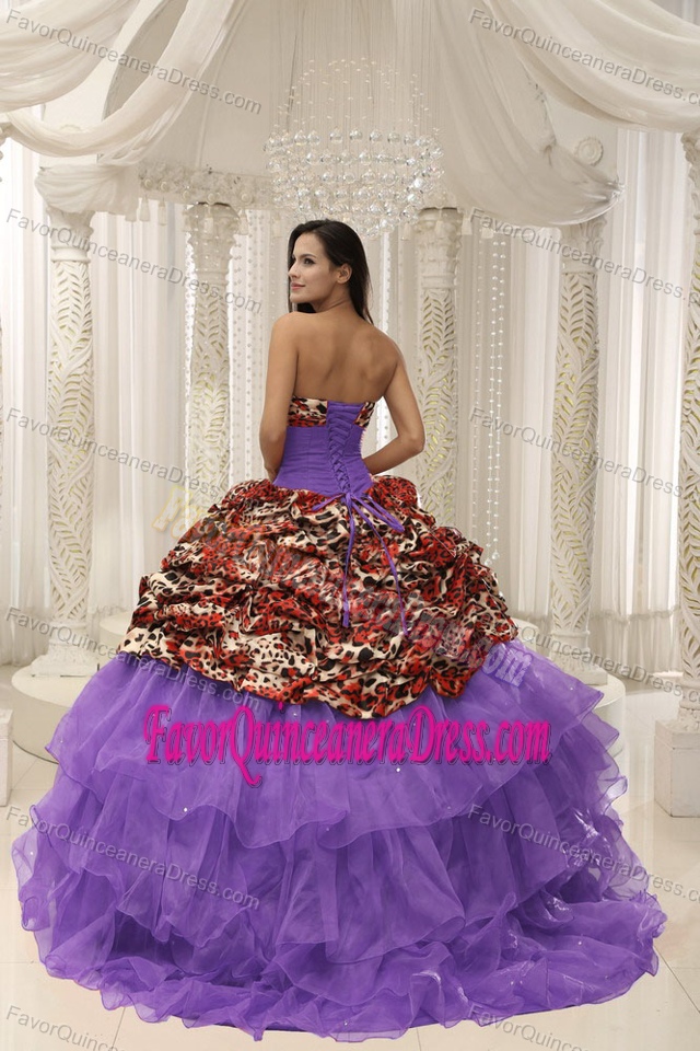 Multi-color Strapless Floor-length Quinceanera Dresses in Organza