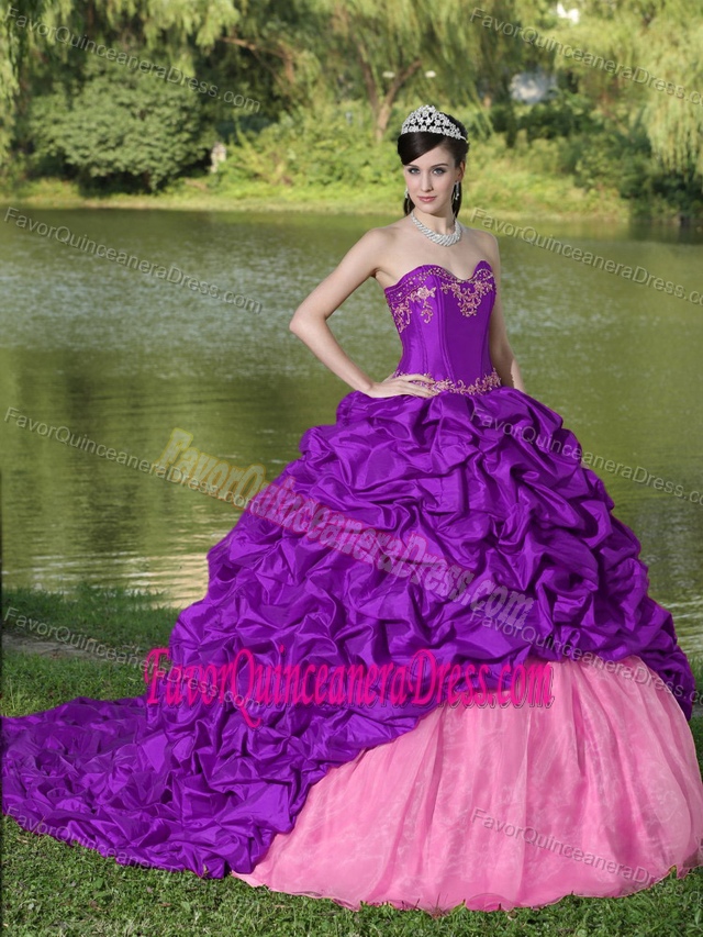 pink and purple quinceanera dresses