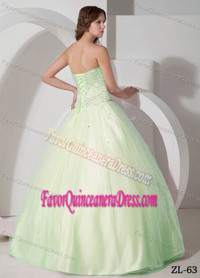Brand New Floor-length Tulle Quinceanera Gown Dress with Beading
