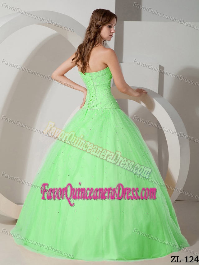 Most Popular Floor-length Beaded Quinceanera Gown Dresses in Tulle