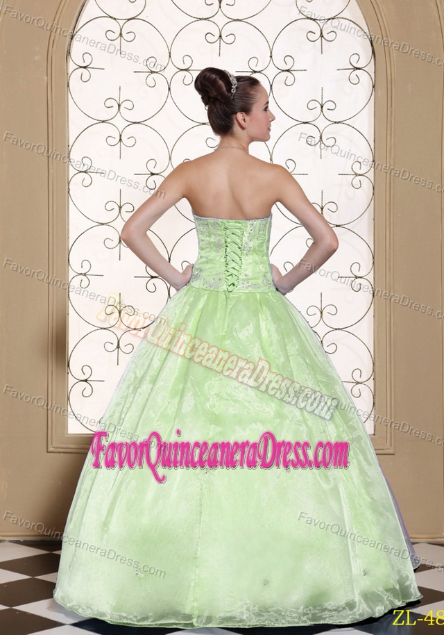 Elegant Strapless Quinceanera Gown Dress with Embroidery and Beading