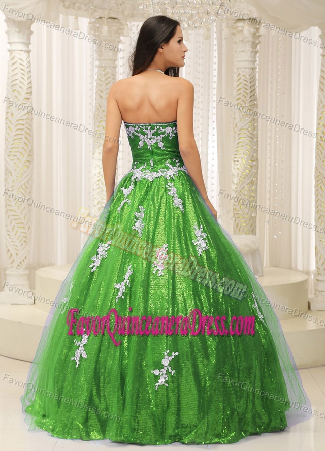 Brand New Style Appliqued Sequined Quinceanera Gown Dresses in Tulle