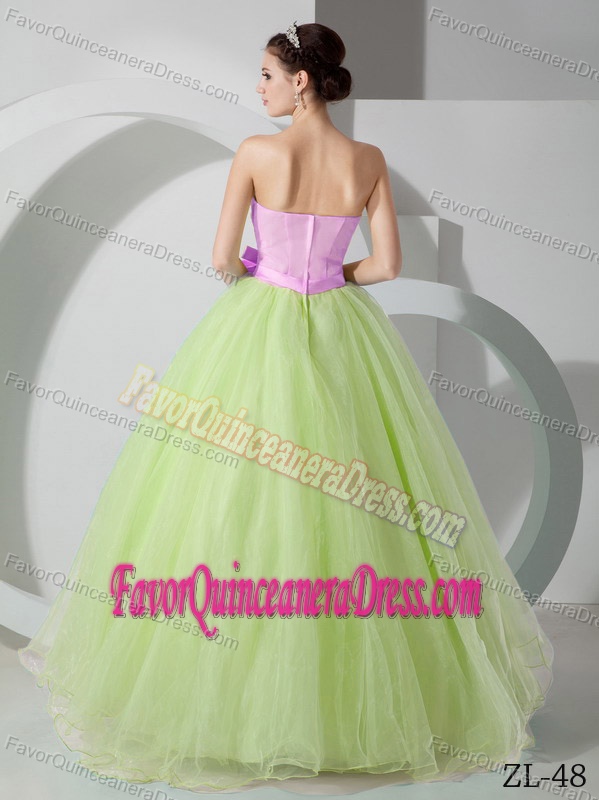 Ornate Strapless Organza Quinceanea Gown Dress with Sash and Ruches