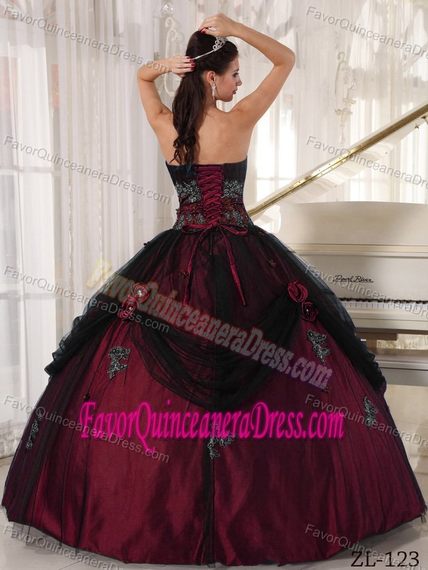 Ornate Strapless Beaded Quinceanera Gown Dress in Tulle and Taffeta