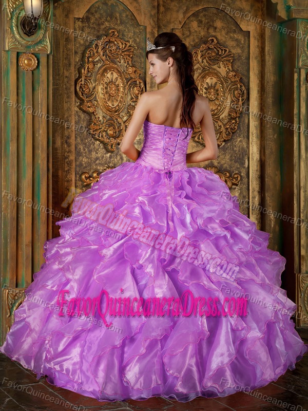 New Style Fuchsia Strapless Quinceanera Dress with Beading and Ruffles