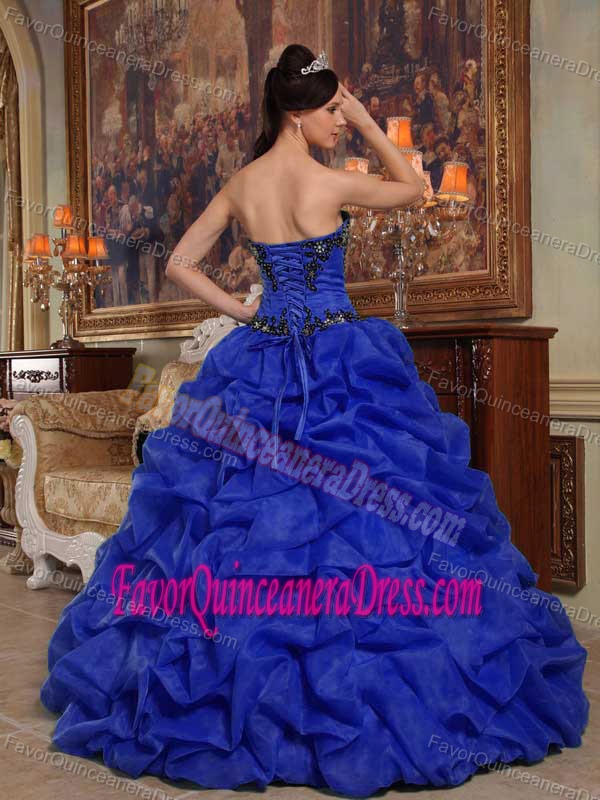 2013 Strapless Floor-length Taffeta Sweet Sixteen Dresses in Dark Blue