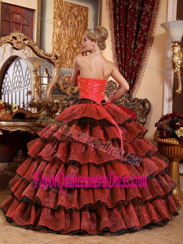 New Strapless Floor-length Organza Quinceanera Dresses in Multi-color