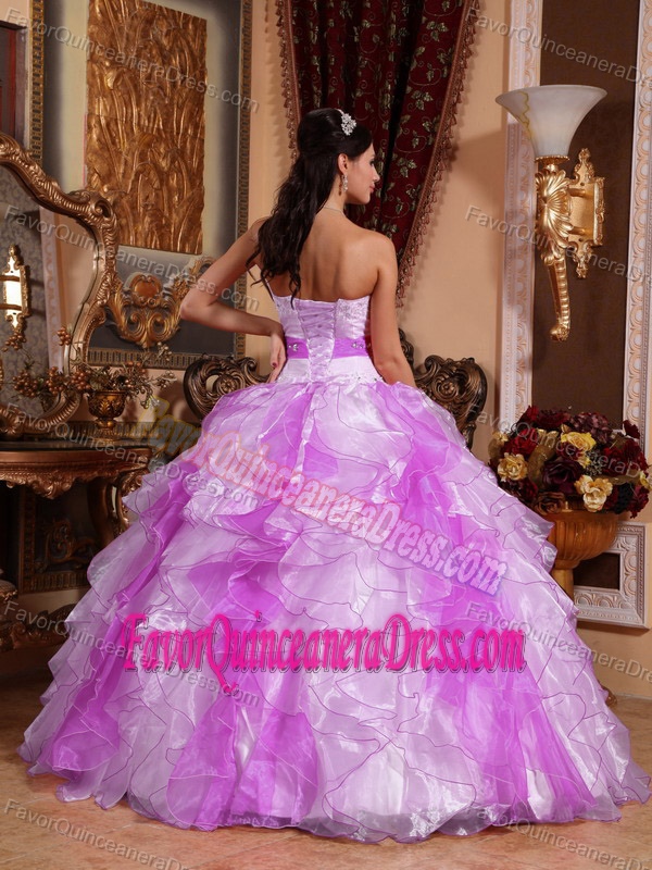 2013 Multi-color Sweetheart Organza Sweet Sixteen Dress with Ruffles