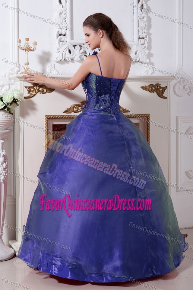 Noble One Shoulder Purple Dresses for Quinceanera in Organza Taffeta