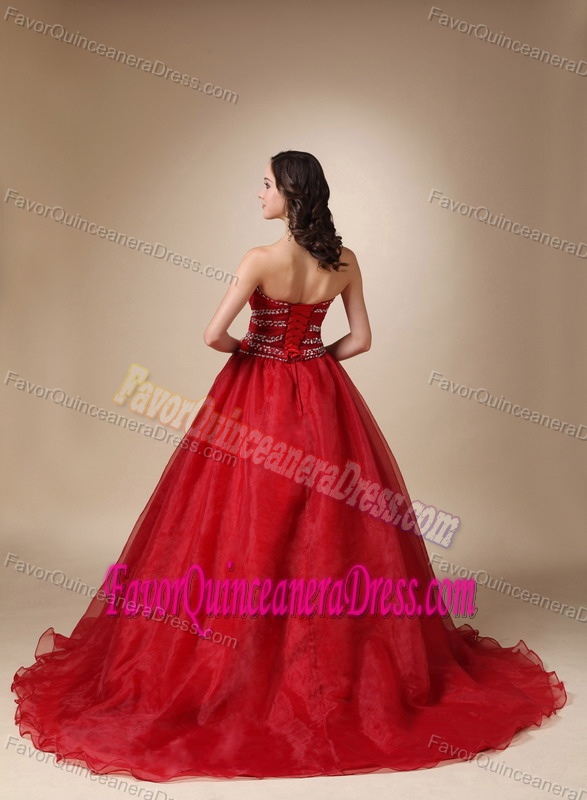 Breathtaking Wine Red Taffeta and Organza Beaded Dresses for Quinceaneras