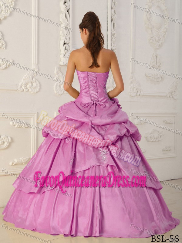 Princess Strapless Beaded Rose Pink 2013 Dresses for Quinceanera in Taffeta