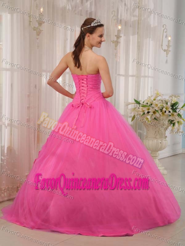 Elegant Sweetheart Beaded Quinceanera Dresses with Hand Made Flowers