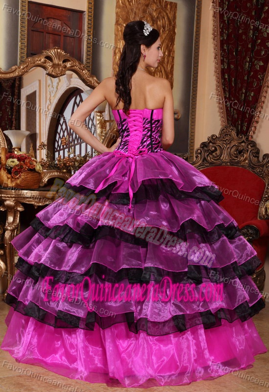 Multicolor Ball Gown Sweetheart Quinceanera Dress with Beading and Layers