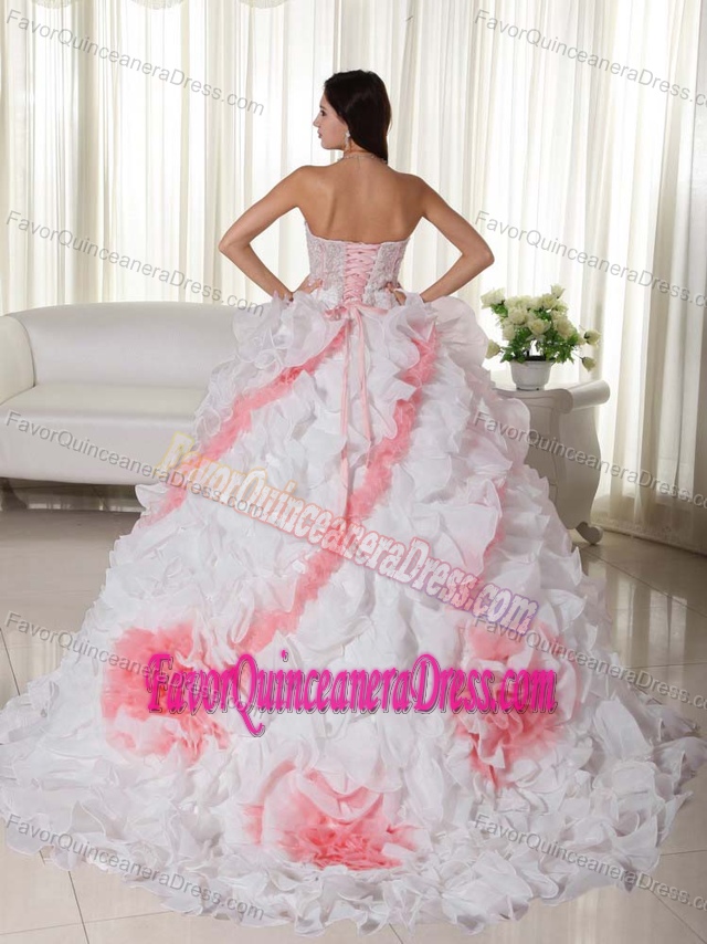 Elegant White Ball Gown Sweetheart Appliques Quinceanera Dresses in 2013