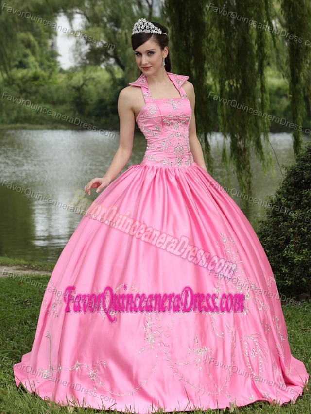 Rose Pink 2013 New Arrival Square Neckline Beaded Quinceanera Dresses