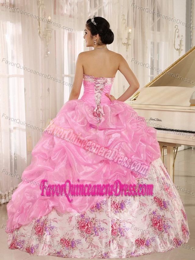 Sweetheart Beaded Quinceanera Dresses with Printing and Pick-ups for 2015