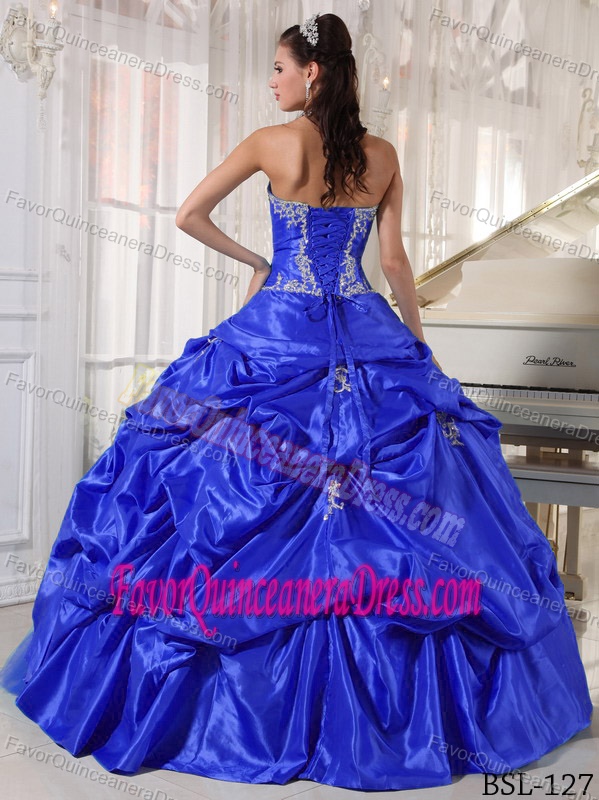 Simple Blue Strapless Quinceanera Gown Dresses in Taffeta and Tulle