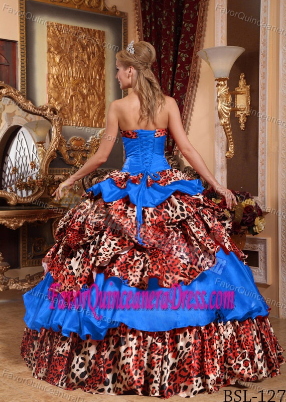 Pretty Multicolor Strapless Taffeta Quinceanera Dress with Pick-ups and Ruching
