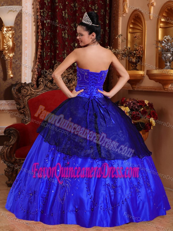 Special Blue Ball Gown Sweetheart Quinceanera Dress with Appliques for 2014