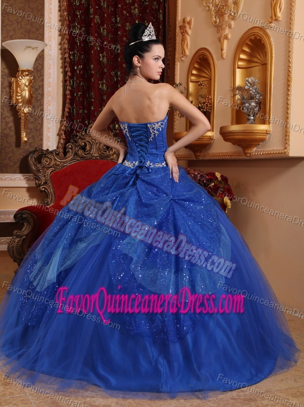 Beautiful Blue Sweetheart Quinceanera Dresses with Appliques and Beading