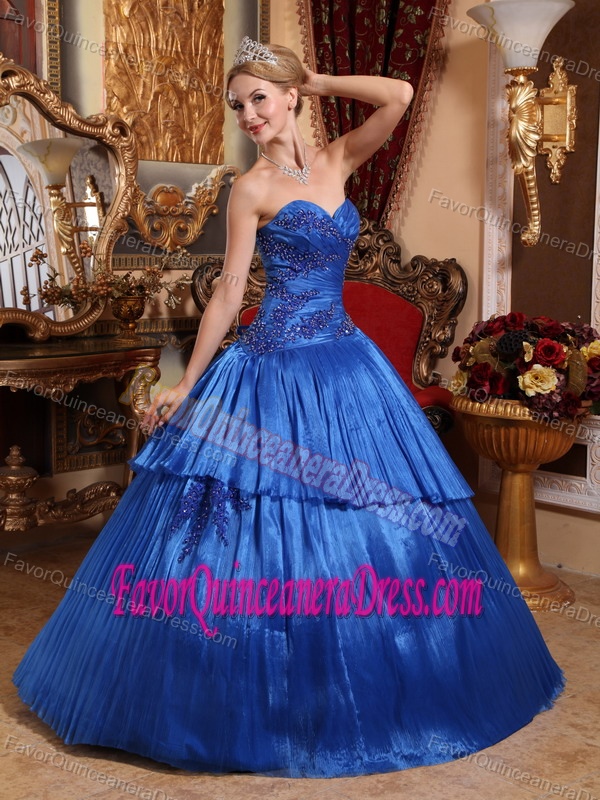 Royal Blue Sweetheart Quinceanera Dresses for Women with Ruching in 2015