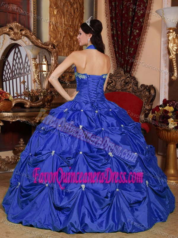 Pretty Royal Blue Strapless Quinceanera Dresses with Pick-ups and Beading