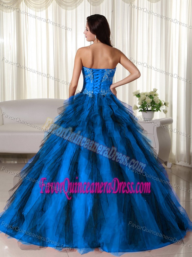 Special Aqua Strapless Taffeta and Tulle Quinceanera Dresses with Beading