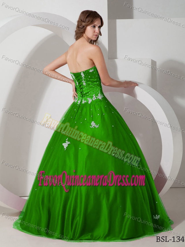 2013 Custom Made Taffeta and Tulle Beaded Sweet 15 Dress with Appliques