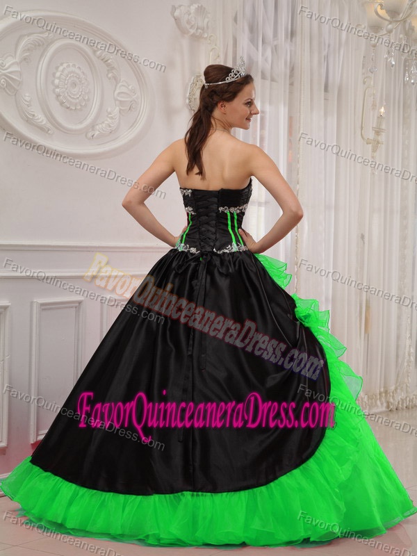 Beautiful Satin and Organza Sweetheart Quinceanera Dress with Appliques