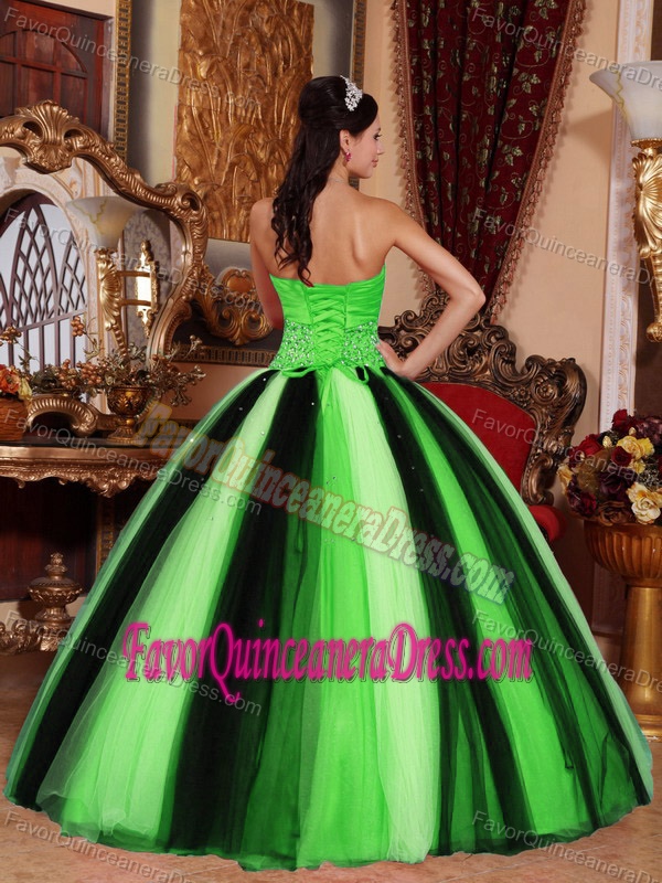 Traditional 2014 Multi-colored Tulle Sweetheart Beading Quinces Dresses