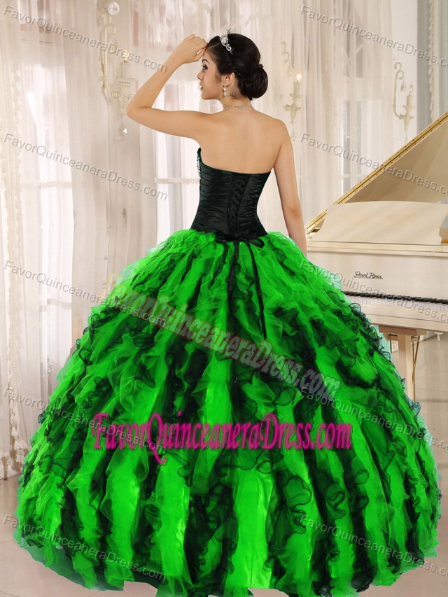 Fly Beaded and Ruffled Dresses for Quinceaneras in Multi-color with Sweetheart