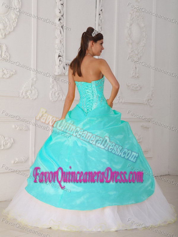 Special Strapless Organza and Taffeta Quinceanera Dresses with Appliques