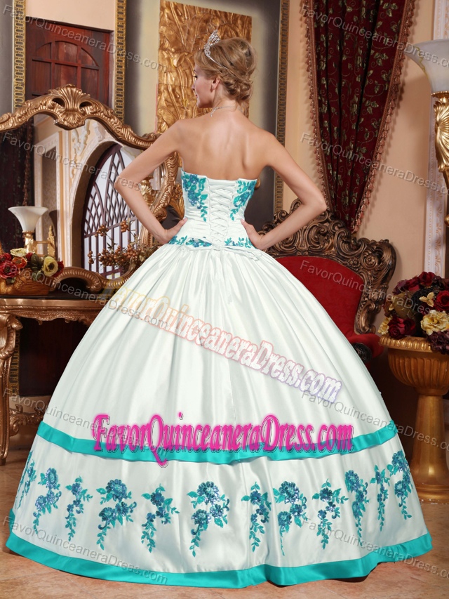 New Multi-color Sweetheart Appliqued Quinceanera Dress in Organza Fabric
